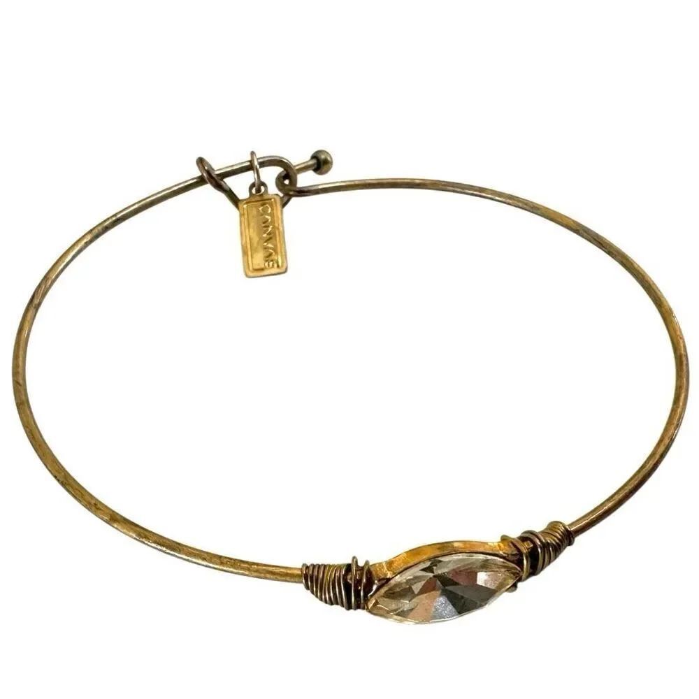 Canvas rhinestone bangle bracelet